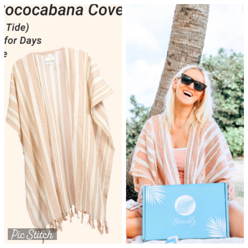 Rays For Days Striped Copacabana Beach Cover Up In Coral